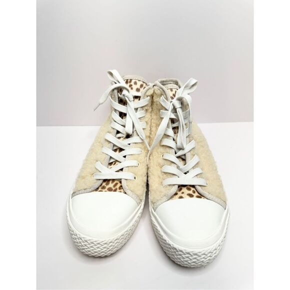DOLCE VITA Sneakers Womens High Top Veola Plush Size 8.5 Fur Faux Calf Hair - Picture 5 of 10